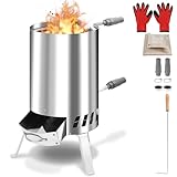 Vigevee Poolheizung mit Feuer und Heizspirale, Poolheizung Feuertonne, 100%...