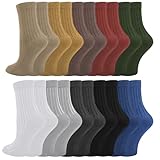 Utensilsto 10 Paar Lange Socken Damen 36-42, Baumwollsocken Damensocken Warme...