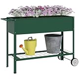 Outsunny Hochbeet mit Rädern, Regal Kräuterbeet Pflanzenbeet Metall für...