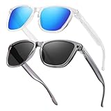 TYXHXTF 2 Pcs Polarisierte Sonnenbrille Unisex Transparente Vintage Klassische...