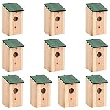 vidaXL 4 x Kiefernholz, Nistkasten, Vogelhaus, Garten, Hof, Außenbereich