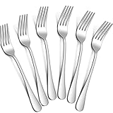 tiokin Abendessen Gabeln Set,8 Zoll Satz von 6 Lebensmittelqualität Edelstahl...
