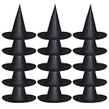 jerbro 12er Hexenhut Schwarzer faltbarer Zauberhut für Halloween Kostümpartys...
