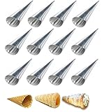 GMMH 12 Stück Schillerlockenform aus Edelstahl Klein 11 x 3,8 cm Schaumrollen...