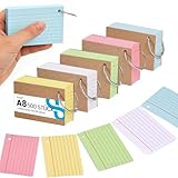 Koogel Karteikarten A8 mit Metallringen, 500er Set in 5 Farben, Lernkarten für...