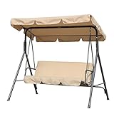 Angel Living 5860900 Hollywoodschaukel Gartenschaukel 3 Sitzer mit Sonnenschutz...