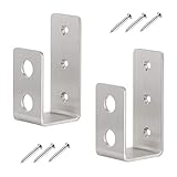 VANROUG 2 Stück 2 x 4 Tür-Barricade-Klammern aus Edelstahl, robust, zum...