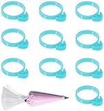 10 Stück Silikon-Spritzbeutel-Krawatten aus Silikon für Spritzbeutel,...