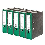 Original Falken 5er Pack Recycling-Ordner Wolkenmarmor. Made in Germany. 8 cm...