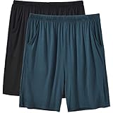 MoFiz Pyjamahose Herren Schlafanzughose Kurz Modal Schlafshorts Weit Loungewear...