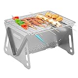 Grill Klappgrill Campinggrill, Barbecue Tragbarer BBQ Kohle Smoker Grill für...