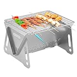 Grill Klappgrill Campinggrill, Barbecue Tragbarer BBQ Kohle Smoker Grill für...