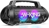 W-KING Bluetooth Lautsprecher, 120W Peak Stereo Sound, Musikbox mit BassUp, DSP,...