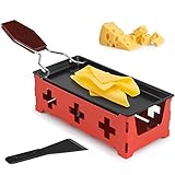 Raclette 2 Personen, hicoosee Antihaft-Käse Raclette Rotaster Ofen mit...