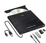 NOLYTH Externes DVD Laufwerk Extern USB 3.0 Type-C Tragbar CD/DVD RW Brenner mit...