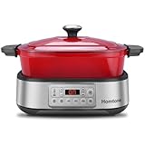 Homtone Schongarer 6-in-1 Slow Cooker, 5,5L Multikocher Programmierbarer...