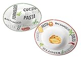 Spetebo 2er Set Pasta Teller - 26,5 cm - Pastateller Speiseteller Porzellan...