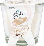 Glade Décor Duftkerze im Glas, Romantic Vanilla (Vanille), bis zu 23 Stunden...