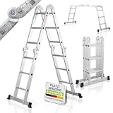 Juskys Aluminium Multifunktionsleiter 3x4 Stufen - 3,6 m Länge klappbar -...