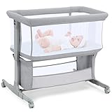 Growaystory Beistellbett Baby Bettseitiger Bassinet für Neugeborene Tragbarer...