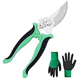 OFFCUP Gartenschere, Bypass Baumschere Bequeme, Stahl-klingen Blumenschere Und...