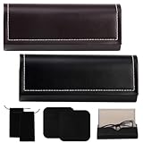 Sunyunze 2 Stück Brillenetui Flach Brillenhülle PU Leder Sonnenbrillen Etui...
