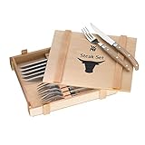WMF Ranch Steakbesteck 12-teilig, Besteck Set 6 Personen, Steakmesser Set mit...