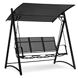M MCombo Hollywoodschaukel 3 Sitzer mit Sonnendach, Gartenschaukel bis 300kg...