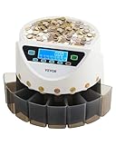 VEVOR Euro-Münzsortierer, Münzzählmaschine für 8 Arten von Euro-Münzen,...