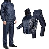 NEO TOOLS Herren Regenset, Regenmantel mit Kapuze und Regenhose Gr. M-XXXL...