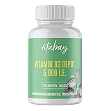 Vitabay Vitamin D3 Depot 5000 I.E. • 120 vegane Tabletten • Hochdosiert •...