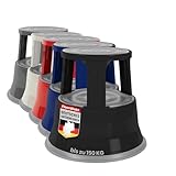 Floordirekt Rollhocker, Tritthocker, Elefantenfuß - Hocker aus Stahl bis 150kg...