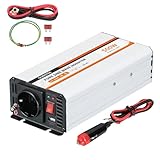 OUBOTEK Wechselrichter 500W / 1000W, Spannungswandler 12V auf 230V Reiner Sinus,...