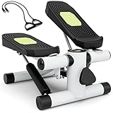 COSTWAY Mini-Stepper mit Widerstandbändern, Twist Stepper mit verstellbarem...