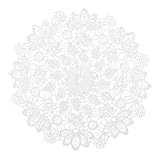 6 Stück Tischdecke Spitzendeckchen Klein Tischläufer Spitze Runde Gestickte...
