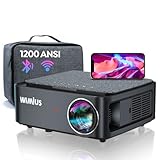 Beamer, Full HD 1080P 1200 ANSI Lumen Beamer 5G WiFi Bluetooth Beamer Heimkino...