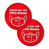 P035 2er Set - Hinweis-Aufkleber FFP2-Maskenpflicht, Abstand halten, Corona...