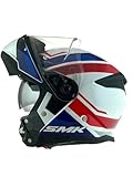 SMK Helme GULLWING SUPERTOUR Modularhelm in Weiß, Blau und Rot, Zulassung...