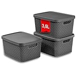 astor24 PREMIUM 3er XXL Set Aufbewahrungsbox Korb mit Deckel Organizer Ideal...