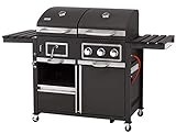tepro Gas Kohle Kombigrill Toronto, Grillwagen mit Holzkohle- und...