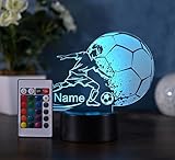 Optechvisual Personalisierte Fußball Lampe Geschenk Idee für Fußballer Kinder...