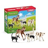 SCHLEICH Farm World | Bauernhoftiere Bundle 42386 | Set mit Kalb, Pferd, Katze,...