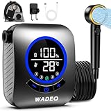 WADEO Tragbare Dusche mit Pumpe, 8000mAh wiederaufladbare Campingdusche mit...