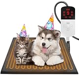 Heizmatte für Katze Hund, 30°C-60°C Temperatur & 4 Timing Einstellbar...