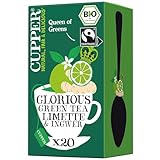 Cupper Grüner Tee Bio, Limette und Ingwer, fair gehandelt, 20 ungebleichte...