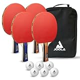 JOOLA Tischtennisset Family Advanced, 4 Tischtennisschläger + 6...