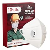 VENTUX SAFETY EQUIPMENT 10 Stück FFP3 Maske mit Ventil - CE Zertifiziert -...