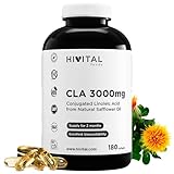 CLA (Konjugierte Linolsäure) 3000 mg pro Dosis. 180 Softgel-Kapseln für 2...