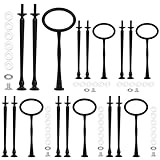 Pasdrucn 6 Pack Etageren Stangen Set, 3 Etagen Etagere Schwarz, Etagere Stangen,...