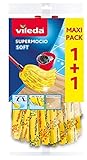 Vileda SuperMocio Soft Wischmopp Ersatzkopf, Moppkopf aus 30% Mikrofasern,...